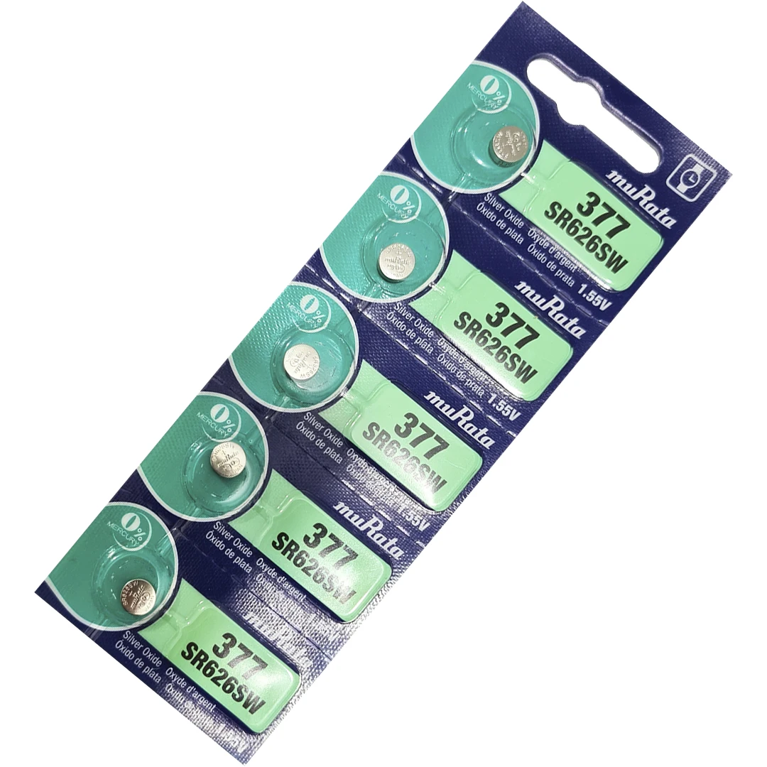 Murata- Sony Battery 377 SR 626SW 5 Units Watch Battery