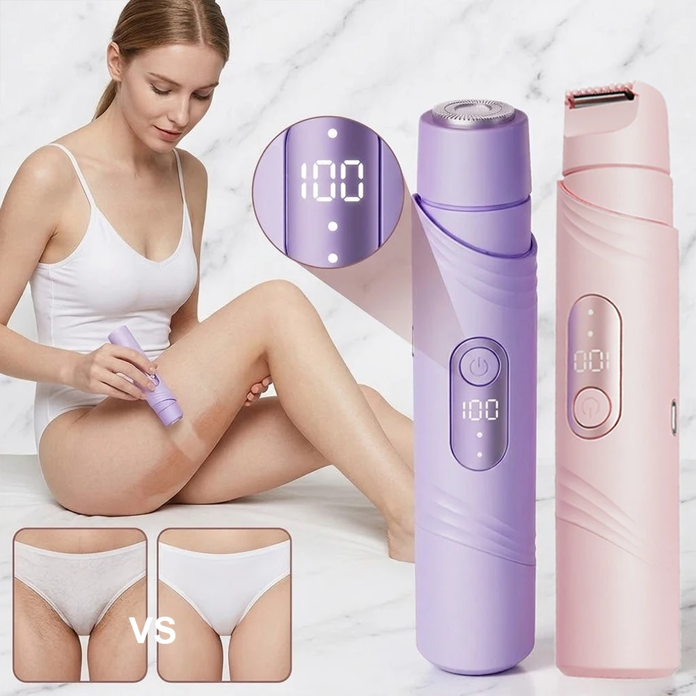 

Electric Shaver for Women Portable Epilator for Facial Underarm Leg Rachargable Razor Female Painless Dual Head Bikini Trimmer