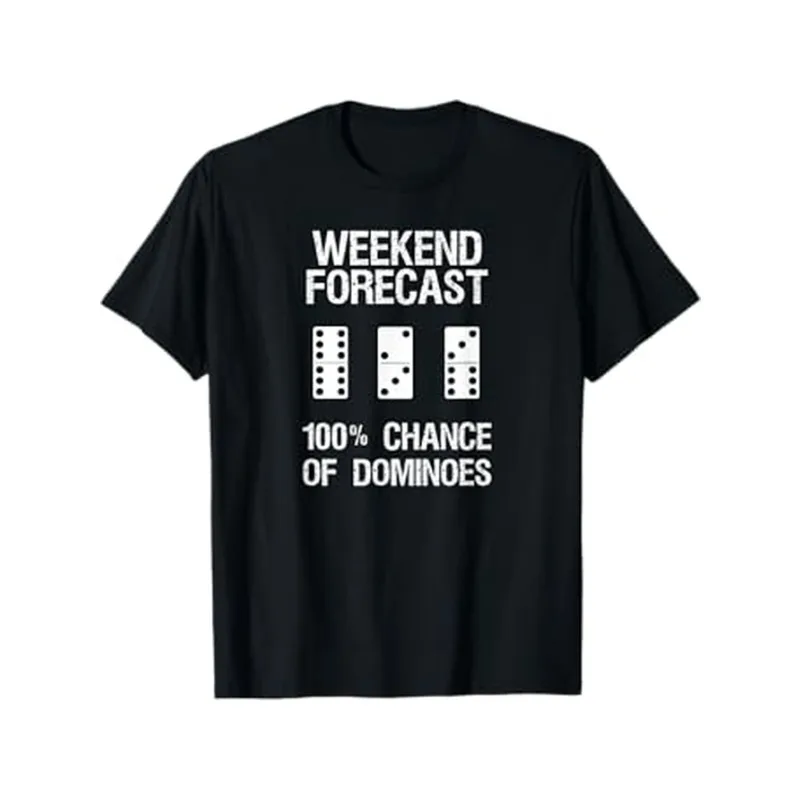 

Men's Casual T Shirt with Dominoes Print Combed Round Neck Fit ted Fabric All Season Tee for Adults Perfect Gift for Game Nights