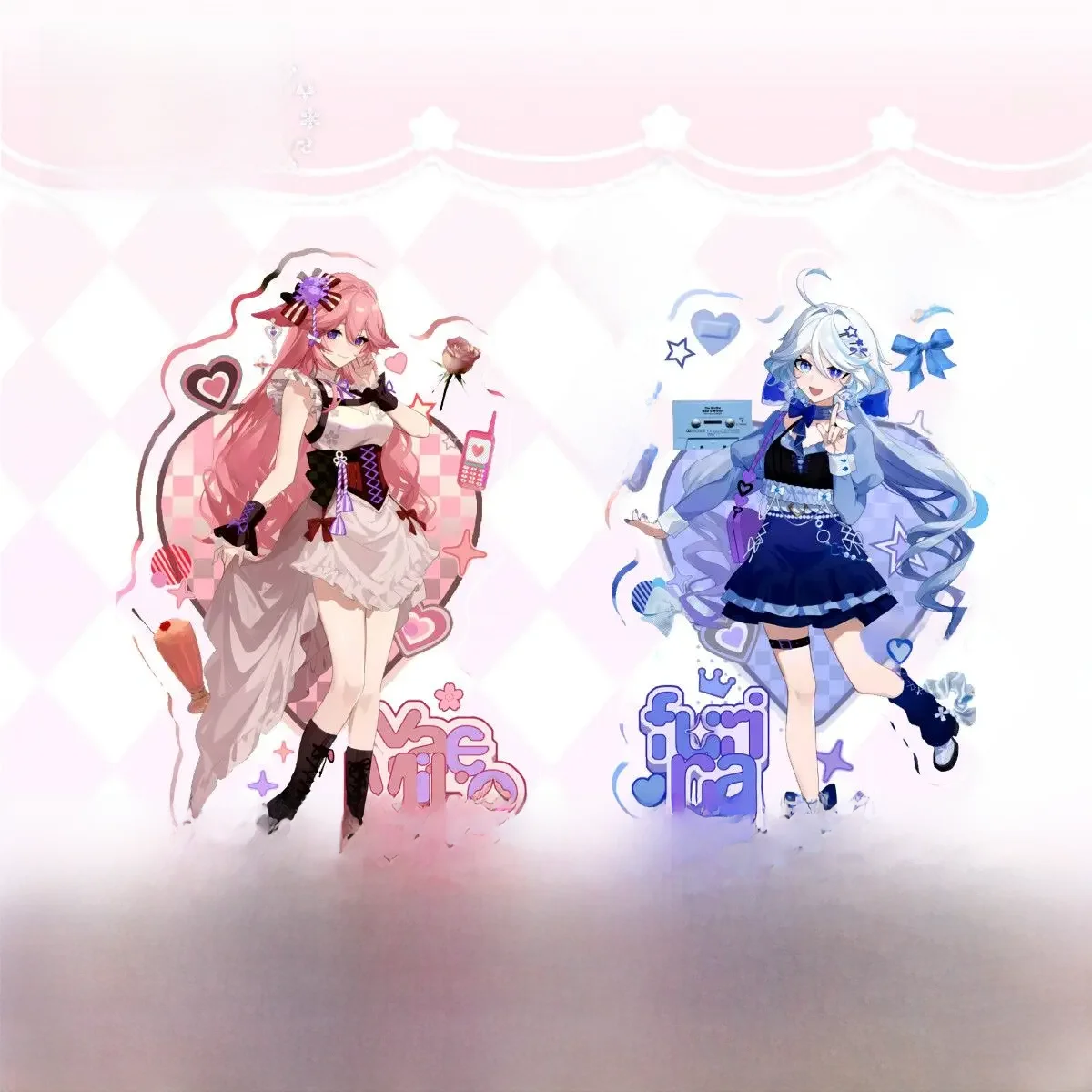 Yuanshen Stojak akrylowy Furina Yae Miko Figurka Wyświetlacz Gra Kolekcja Dekoracja biurka Ozdoba Kawaii Accesorios Przyjaciel Prezent — zdjęcie 2