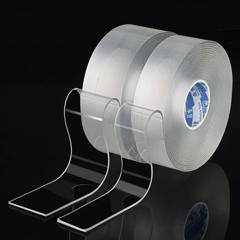 

2mm Single Sided Nano Tape Transparent Anti-mold Waterproof Acrylic Tape Reusable Cleanable Adhesive Tape Bathroom Home Supplies