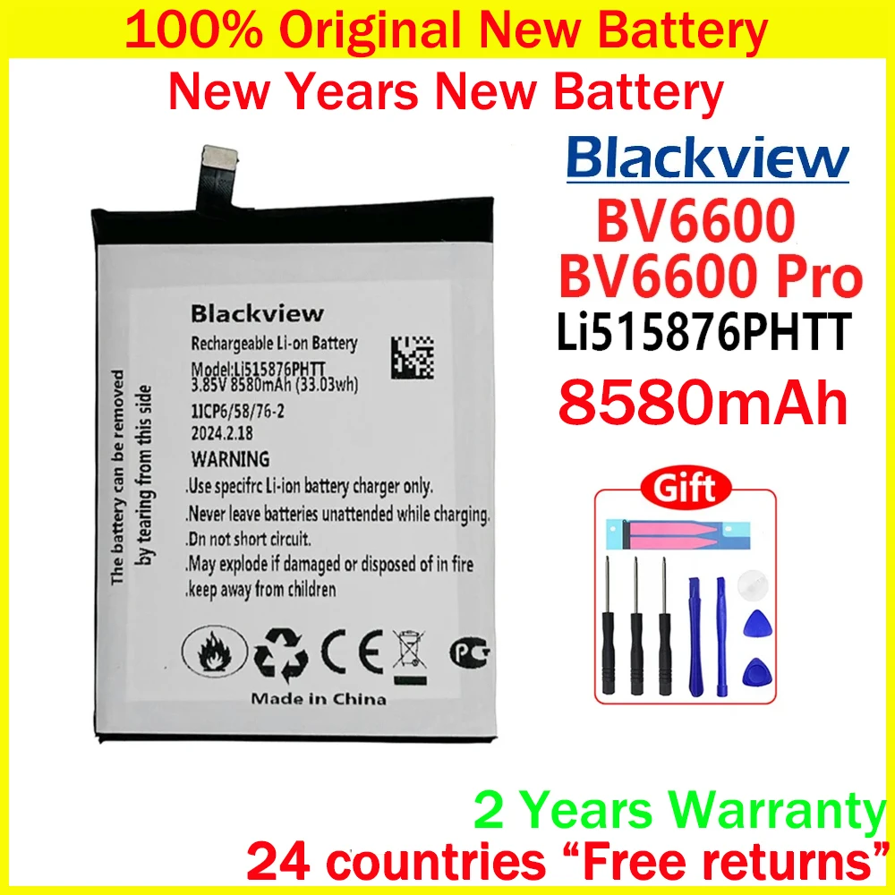 100% Genuine Original 8580mAh Blackview BV6600 Battery For Blackview BV6600 BV6600 Pro Li515876PHTT Replacement Batteria