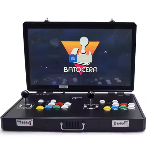 24 Inch LCD Raspberry Pi 5B Batocera Video Game Console Supports XBOX PS4 Includes 20000 in 1 Double Joystick Arcade Machine