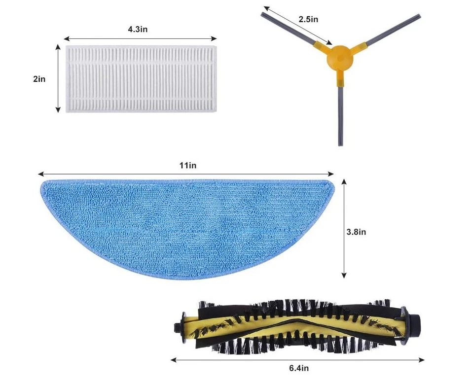 Für Ikhos NetBot S15 S14 Mamibot Exvac660 Neatsvor X500 Hepa-Filter Mopp Tuch Wichtigsten Seite Pinsel Ersatz Packs Robotic Reiniger