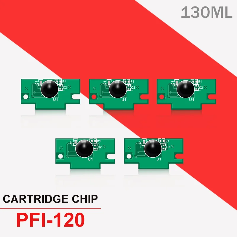 Imagem -04 - Chip de Arco Pfi120 Pfi120 para Impressora Canon Imageprograf Tm200 Tm200 Tm-205 Tm300 Tm-305 Tm300 130ml Chip de Cartucho de Cores