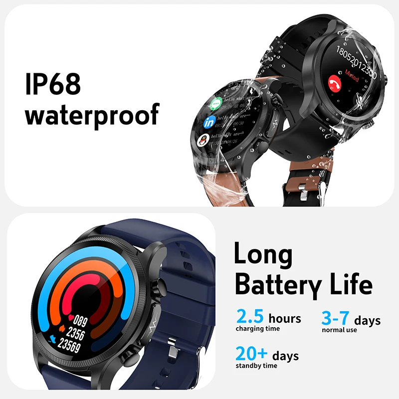 2025 جديد الرجال ساعة ذكية ECG معدل ضربات القلب ضغط الدم SpO2 مراقبة النوم 1.39 ''تتبع اللياقة البدنية ساعة رياضية لنظام iOS أندرويد #5