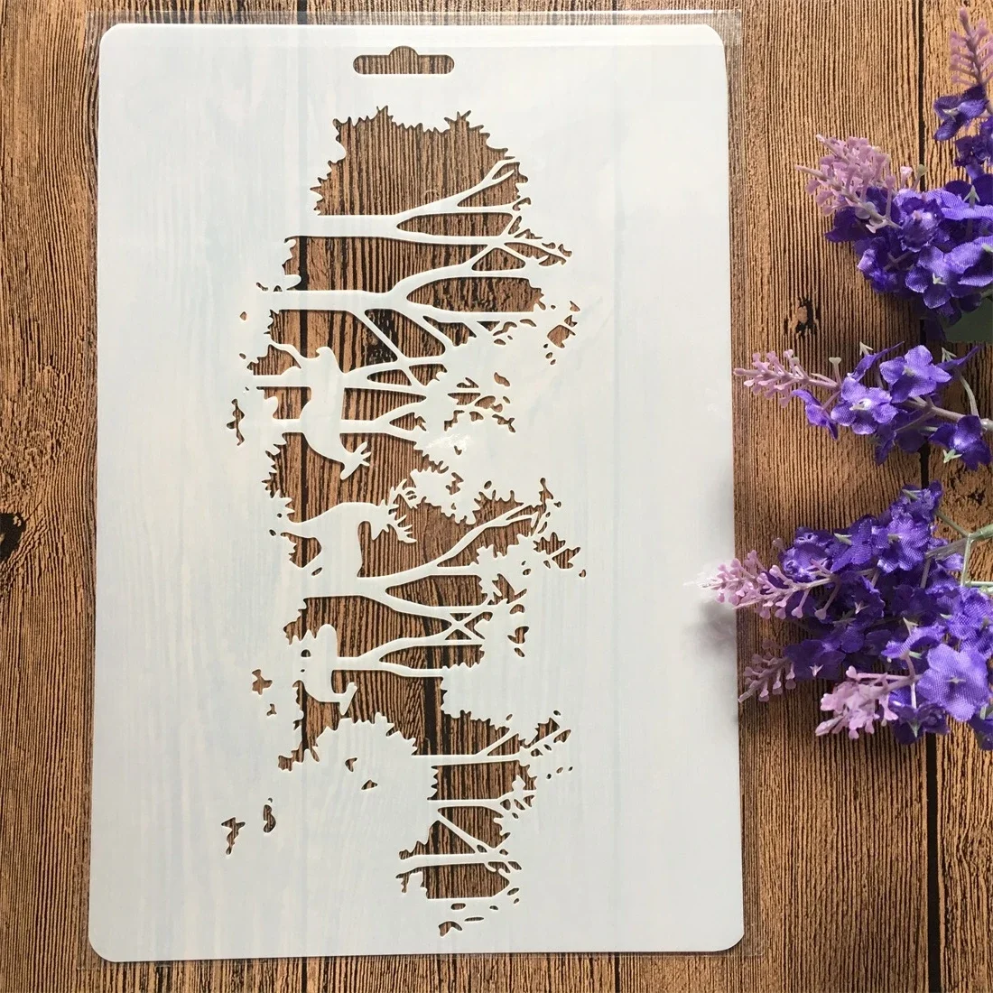 26cm drzewo las wesołych świąt DIY Craft nakładanie warstw szablony farba ścienna księga gości pieczęć tłoczenie Album dekoracyjny szablon — zdjęcie 2