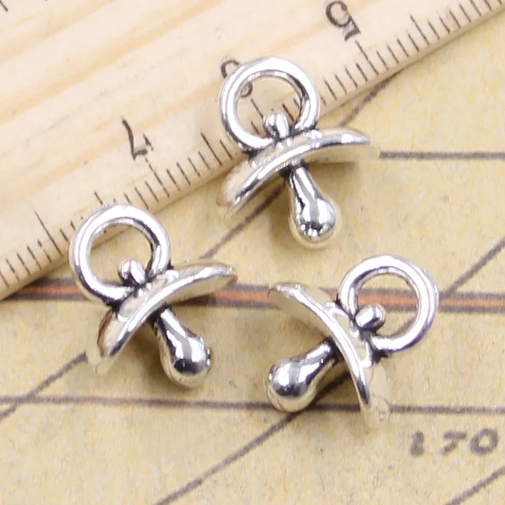 10 sztuk Charms smoczek dla niemowląt Binky gryzak 16x14x8mm tybetański kolor srebrny wisiorki antyczne tworzenie biżuterii DIY Handmade Craft — zdjęcie 2