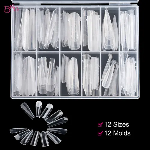 BNG 98/145Pcs Dual Form Nail Mold Set Full Cover Nail Extension Tip Acrylic Top Forms Quick Building Molds for Poly Nail Gel - Image 5
