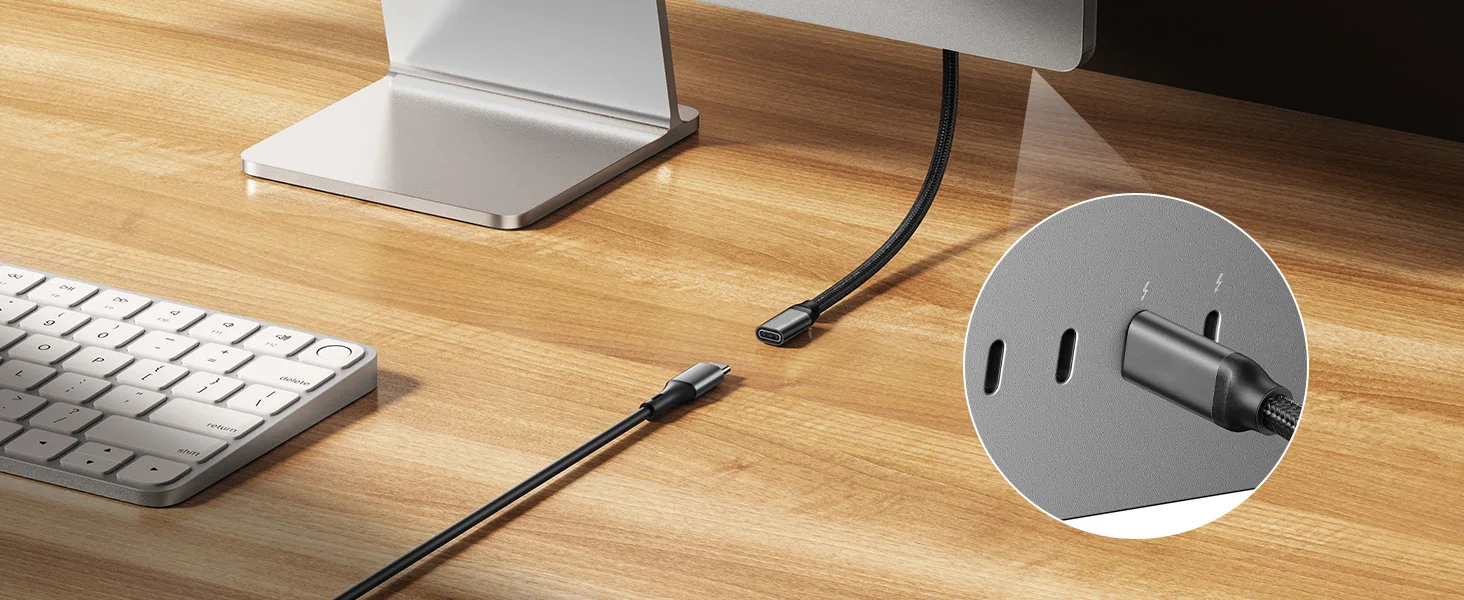 USB 3.2 Gen2x2 Verlängerungskabel für Thunderbolt 20G 240W USB Typ-C Extender Stecker auf Buchse Adapter für Monitor Kabel Hub Laptop – Detail 6