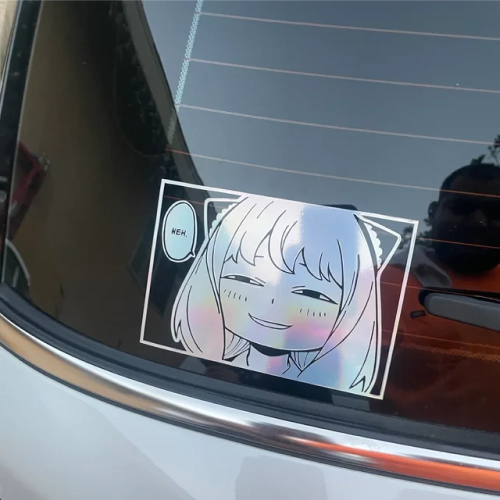 Pegatina divertida de Anime para coche, calcomanías japonesas Anya JMD para ventana, puerta, parachoques, portátil, accesorios de decoraciones de