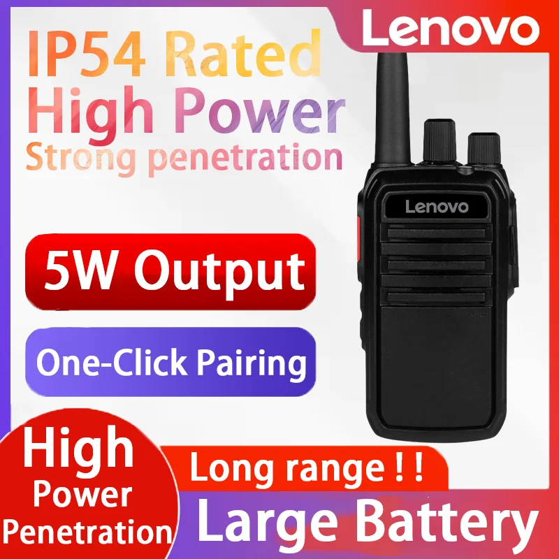レノボ-長距離無線ウォーキートーキー送信機-充電式-薄型uhfワイヤレス-16チャンネル-キッズミニウォーキートーキー-双方向無線