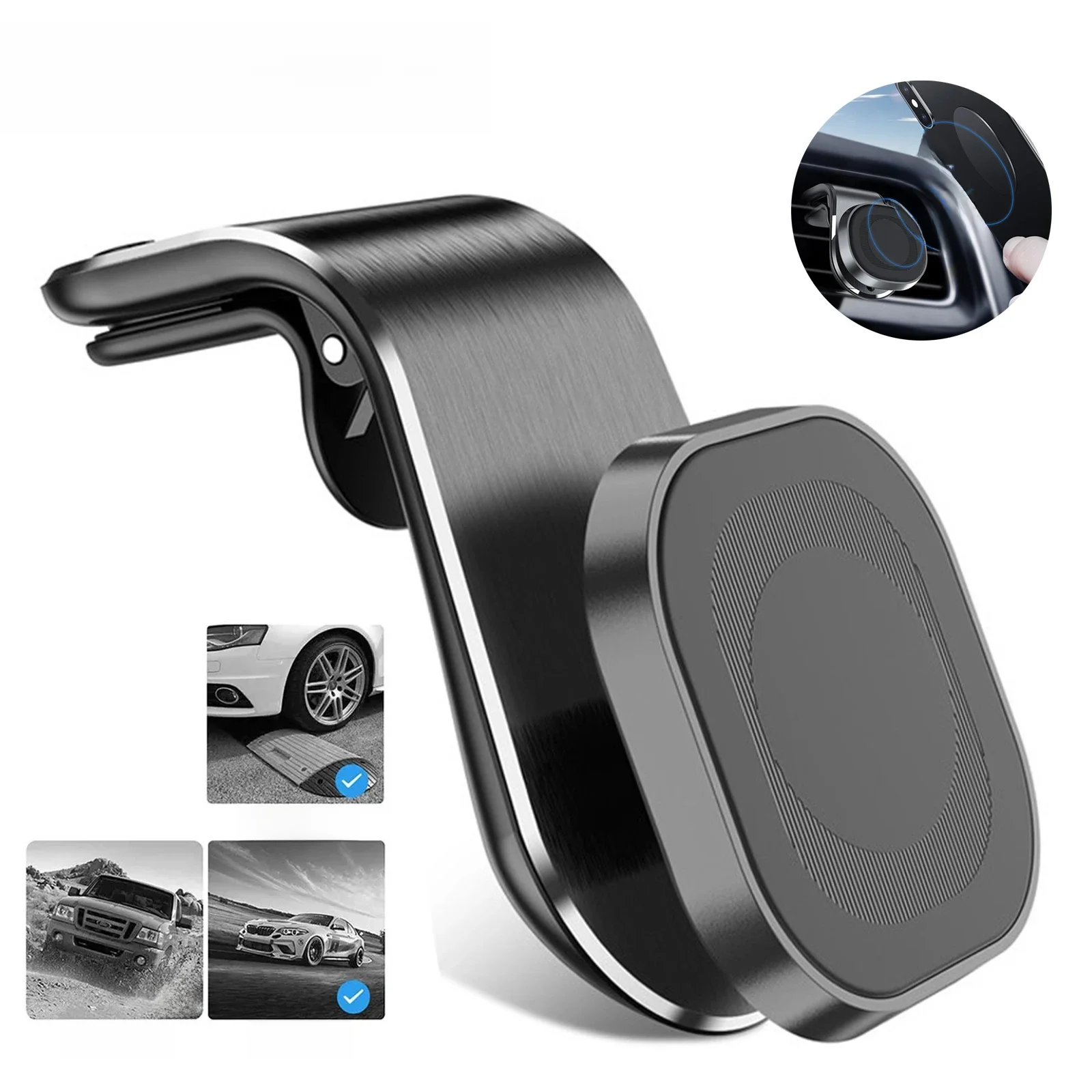 Magnetyczny uchwyt samochodowy na telefon Air Vent Clip Mount 360 Rotation Support for Cell Phones Xiaomi iPhone 14 Samsung Phone Holder in Car — zdjęcie 2