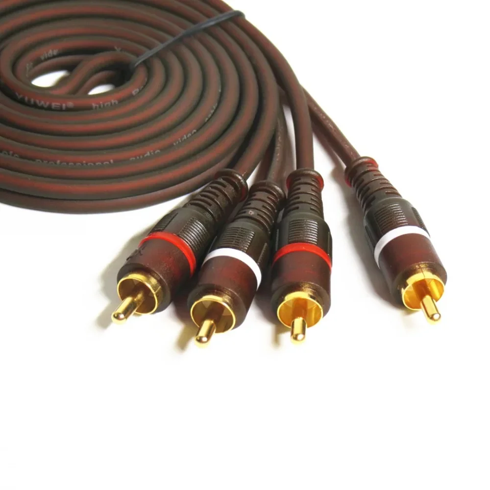 miedź beztlenowa 99,99% Kabel AV 2RCA do 2RCA Jack Kable audio męskie do męskie RCA Aux Kabel 1,5m 2m 3m 5m Stereo Rca Cable — zdjęcie produktu 4