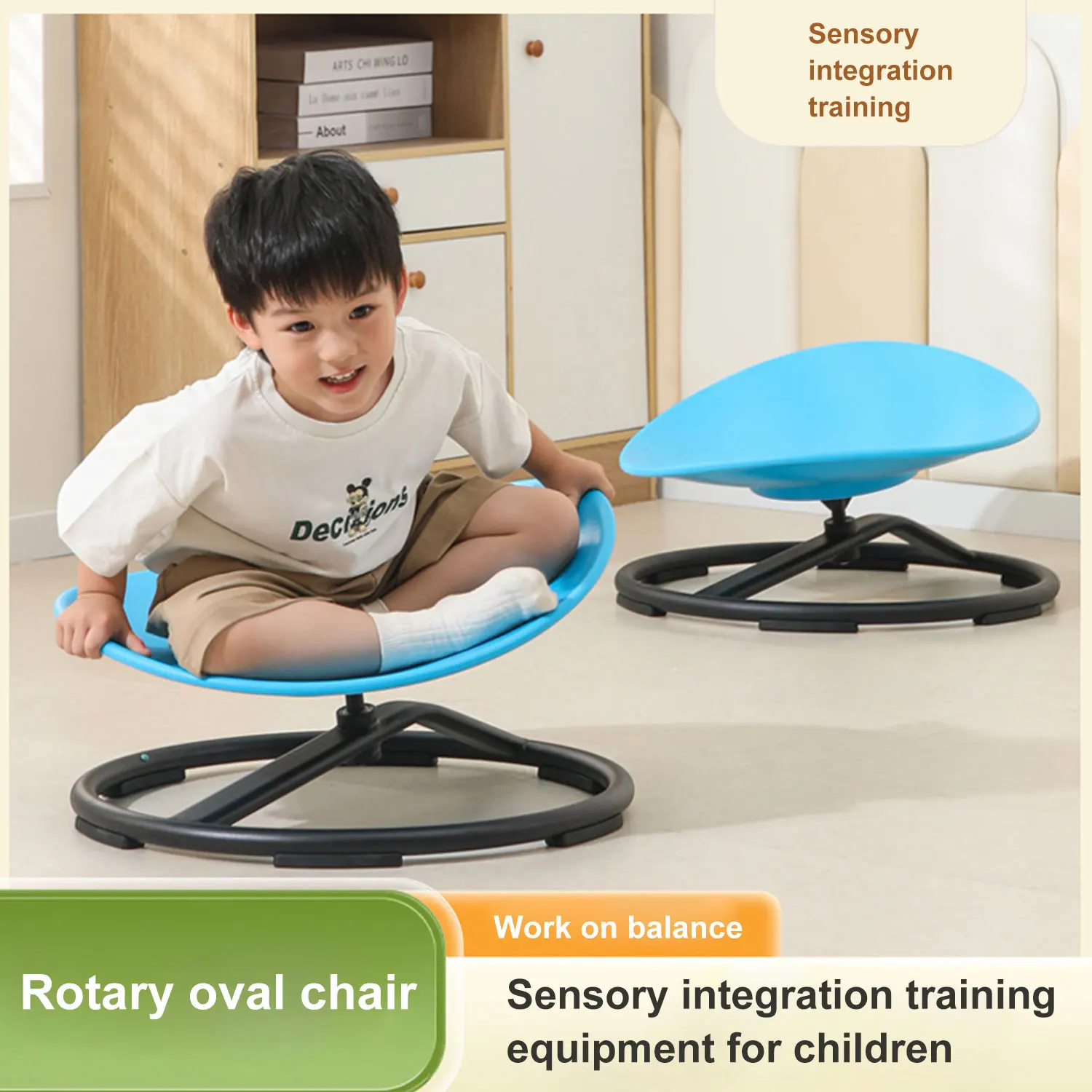 Kids Sensory Swivel Chair Autism Spinning Chairtraining Equipment Round Balance Swivel Chair Teaching Toy