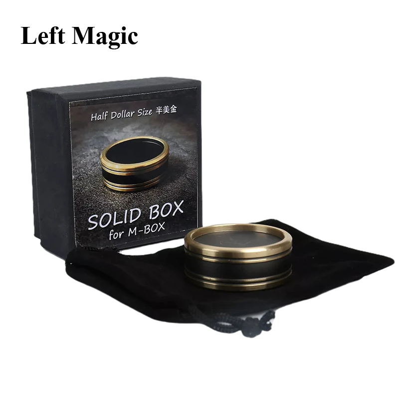 Solid Box For M-Box (Half Dollar Size) Magic Tricks No lid Coin Appearing Vanishing Close Up Street Illusions Props Gimmicks