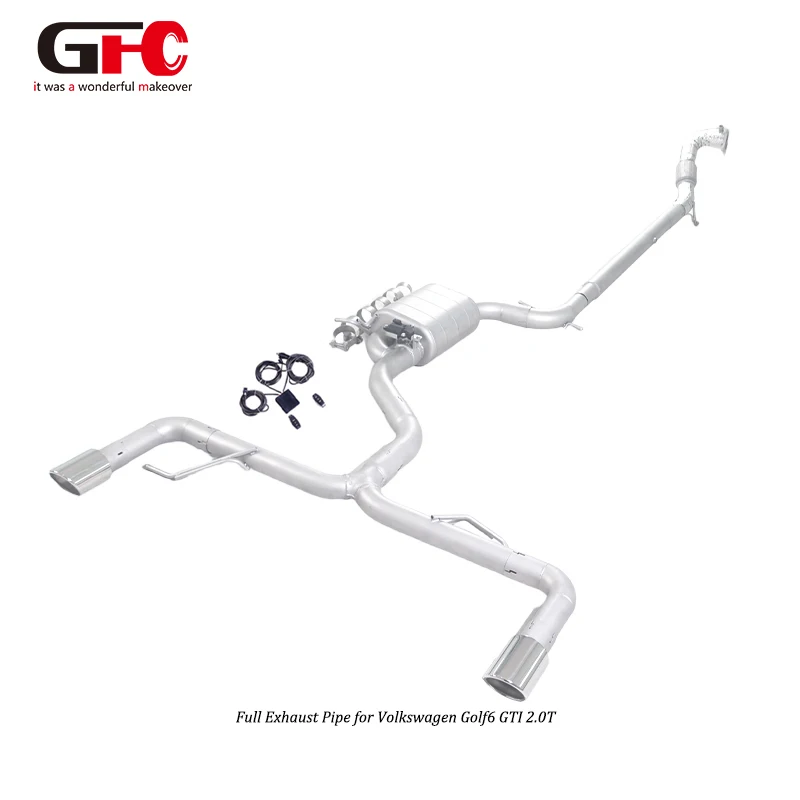 

For Golf 6 GTI 2.0T Exhaust System Downpipe Mid-tailpipe Sandblasted Stainless Steel Performance Muffler