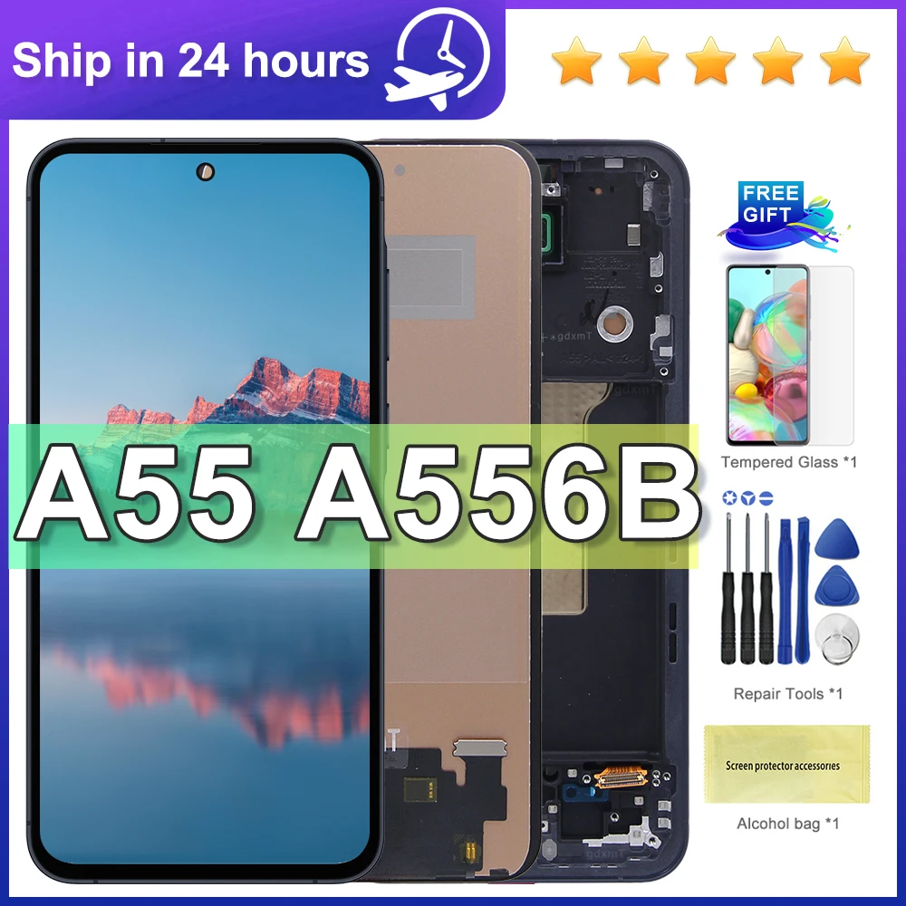 

ЖК-дисплей с сенсорным экраном и рамкой для Samsung A55 A556U A556B A5560 A556E