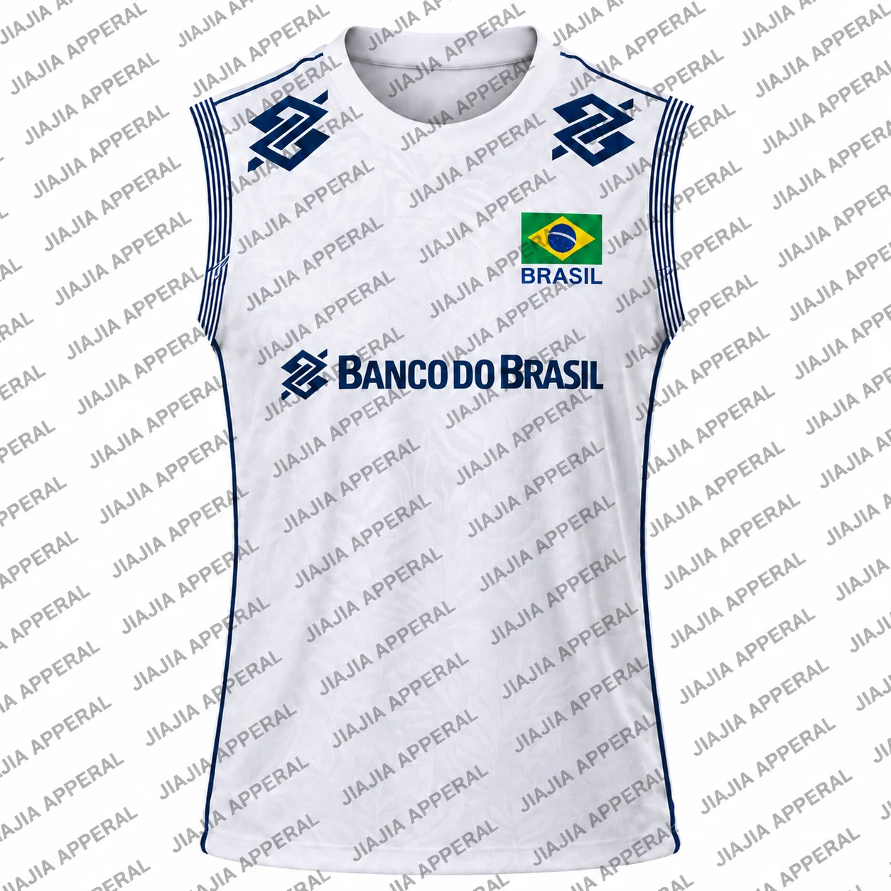 2026 New Women‘s Brazil Style Volleyball Jersey White Sleeveless Sports Shirt Team Uniform Breathable Qucik-Dry Training Top