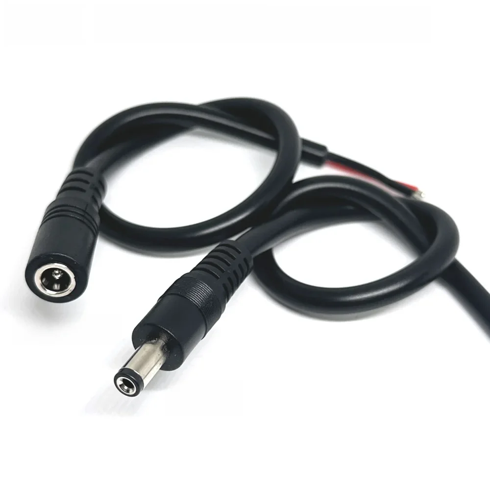 Przedłużacz zasilania DC 12V 15A, złącze 2.1*5.5mm 14AWG, męskie na żeńskie, do kamer CCTV, kolor czarny. — zdjęcie produktu 7