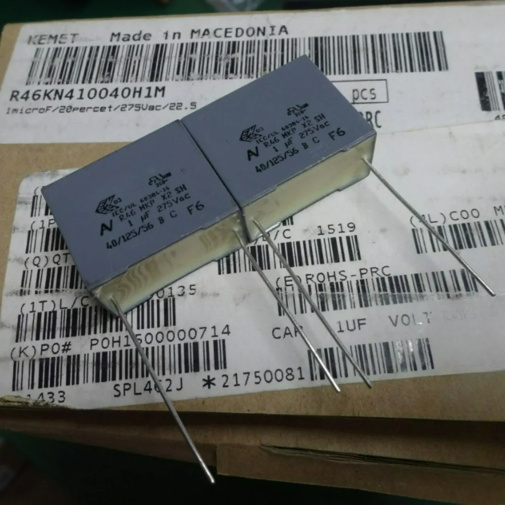 5pcs/lot AV R46 1.0uf 275VAC 1uf 1u0 105 M Brand New 22.5mm Film Capacitor (Height: 31.5mm) R46KN410040H1M