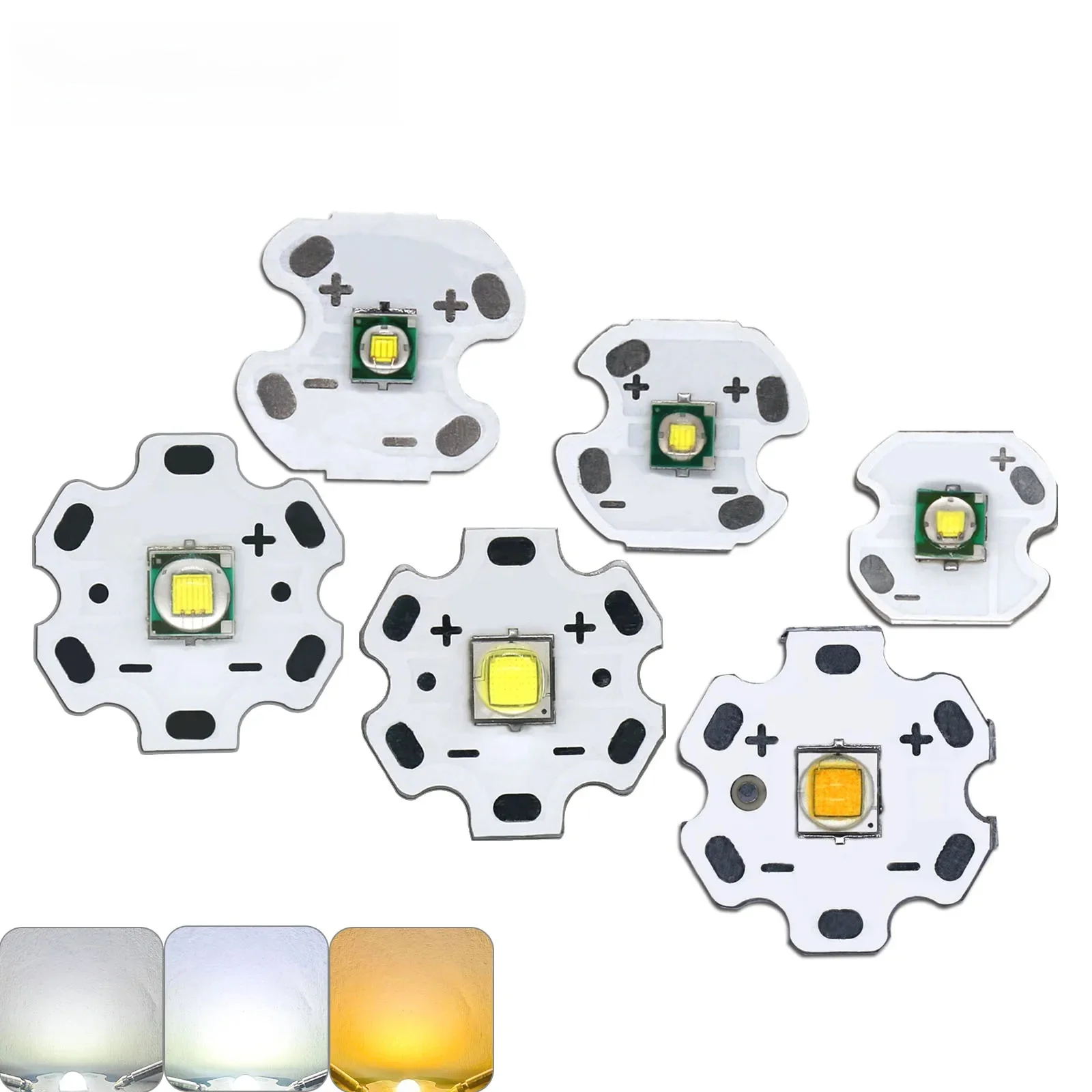 Perles LED haute puissance 10W 5W 1-3W 3V 3.5*3.5mm/5*5mm 20mm/16mm, puces LED pour lampes de poche DIY, accessoires de vélo, phares