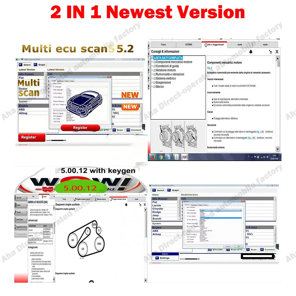 

Multiecuscan 5.2 work for ELM327 Car Repair Software + W-ur-th WOW V5.00.12 R2 OBD2 Scanner Software Multi-languages with Keygen