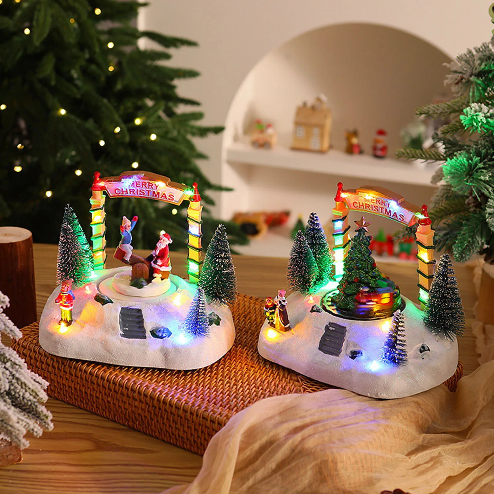 

Christmas Festival Classic Music Box Table Decoration with 8 Songs Seasonal Classic Desk Decor Gifts for Home Family Girlfriend