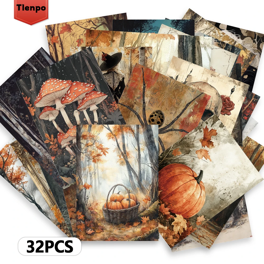 32 Stück, Vintage-Herbsternte-Postkarte, Halloween, Geburtstags-/Jubiläumsgeschenk, Sammlerstück, geeignet zum Verschenken, erhältlich. – Detail 2