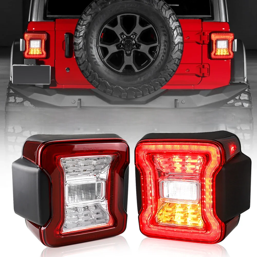 Światła tylne LED do Jeep Wrangler JL 2018 2019 2020 2021 2022 Samochodowe tylne światło hamowania Kierunkowskaz Światło cofania Akcesoria — zdjęcie 2