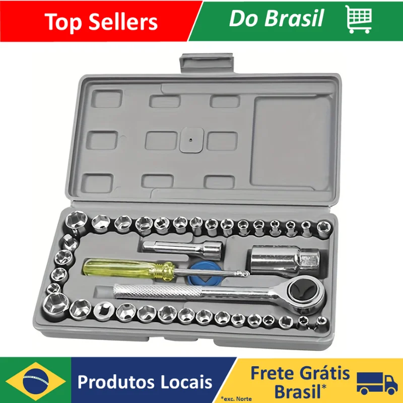 DAFUSHOP Socket Game 40 Pieces Abrasion Resistant Pressure Resistant Reversible Ratchet Wrench