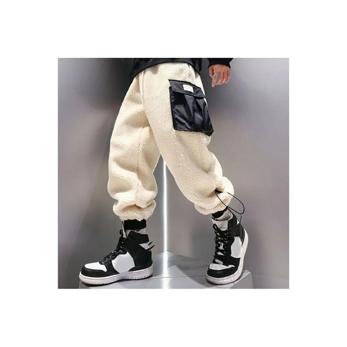 

Unisex Plush Sweatpants Comfy Keeps Warm Everyday Use Jogger New Year Fashion Design Clothing Pants Stretchy Cotton