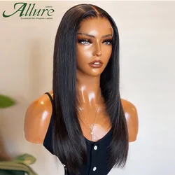 Long Straight Lace Front Human Hair Wigs Glueless Transparent T Part Lace Wigs Pre Plucked Straight Brazilian Lace Wig Allure