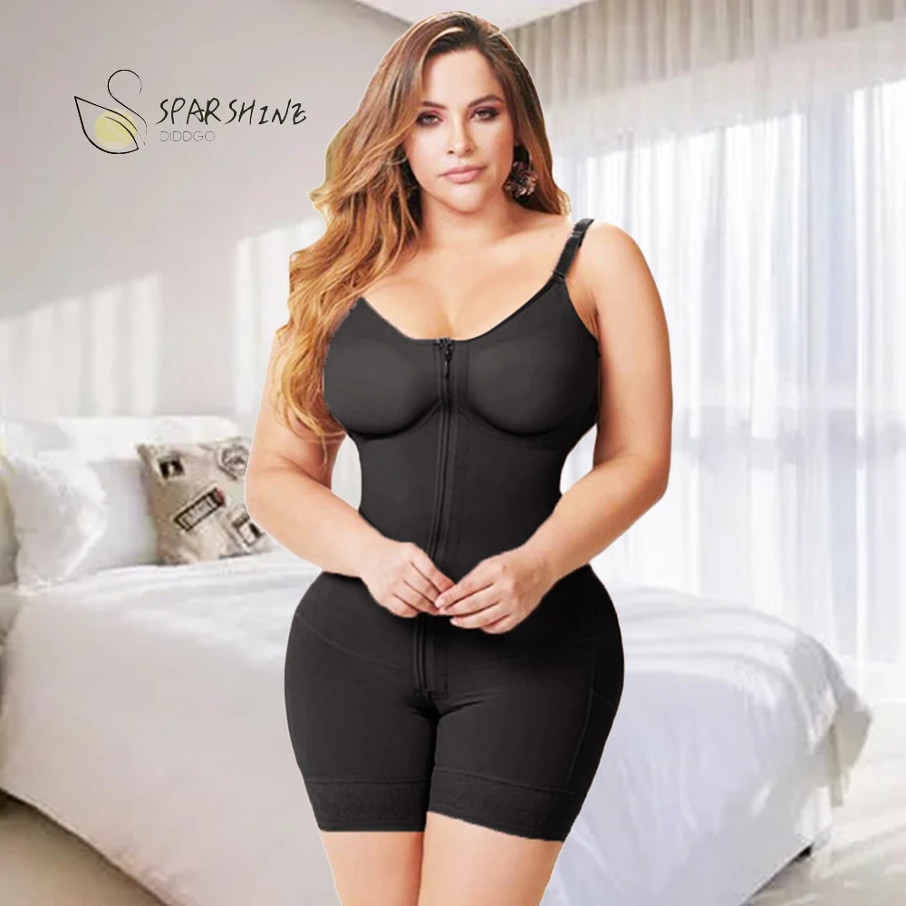 Women Zipper Fajas Shapewear High Waist Bodysuit With Bra Seamless Butt Lifter Bodyshaper Waist Trainer Tummy