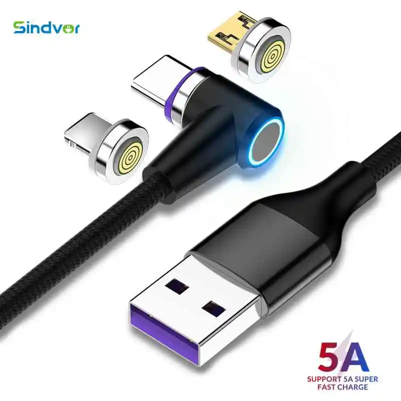 5A Magnetic USB Charger Type C Cable Magnet Type-C Fast Charging Phone Cord For Xiaomi Huawei P30 P20 Mate 30 20 10 Pro Honor 20