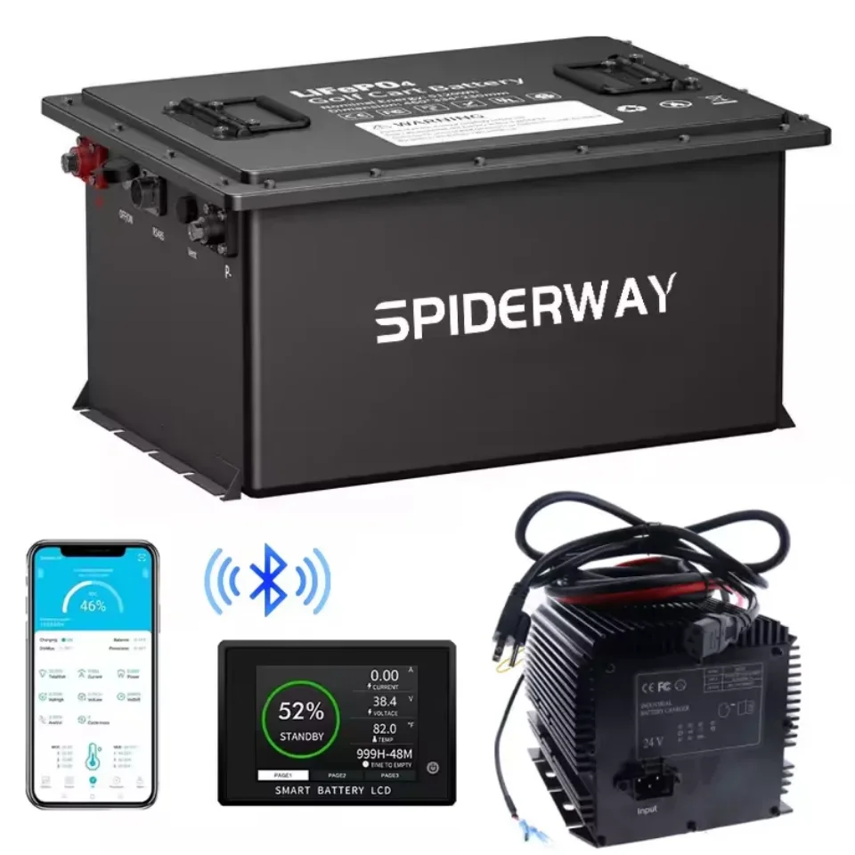 

24V(25.6V) 105Ah LiFePO4 Lithium Battery with Bluetooth LCD Screen, Built-in Smart BMS, for Genie Skyjack JLG Boom Scissor Lift