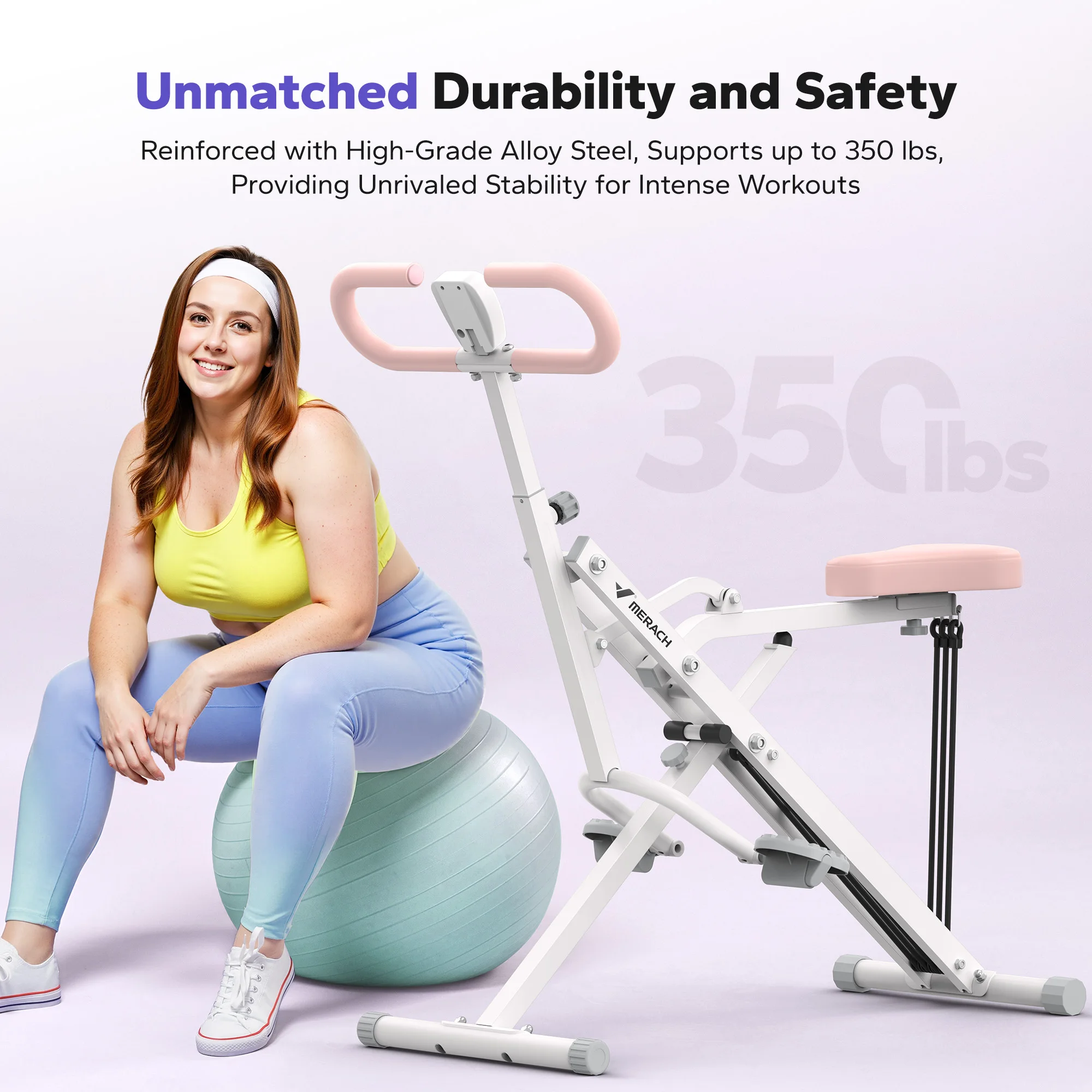 MERACH R07 Squat Machine 2-in-1 Squat Roeimachine Eenvoudige Opstelling Opvouwbare Fitnessapparaat Glute Trainer Machine Glutes Been Thuis Fitness
