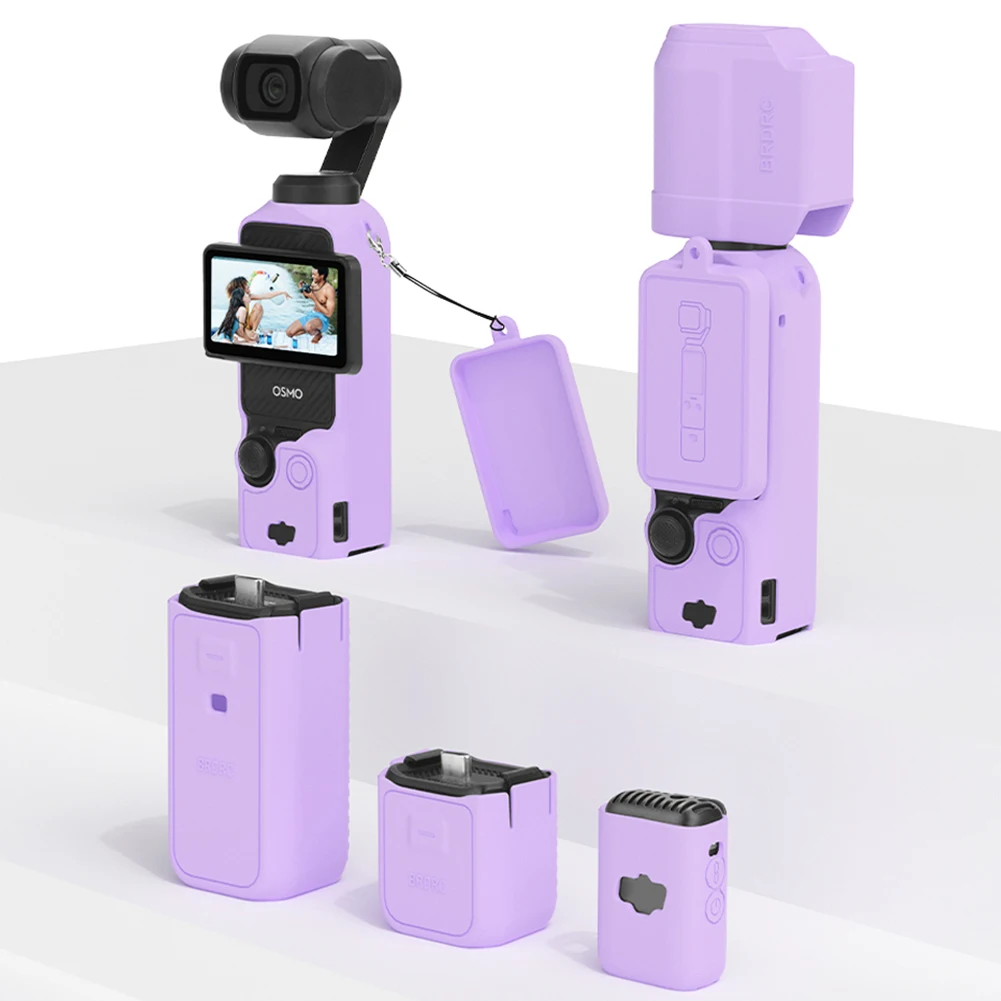 Dji osmo Pocket 3用シリコン保護ケース,傷防止ハンドル,ソフトスリーブ,レンズキャップ,アクセサリー