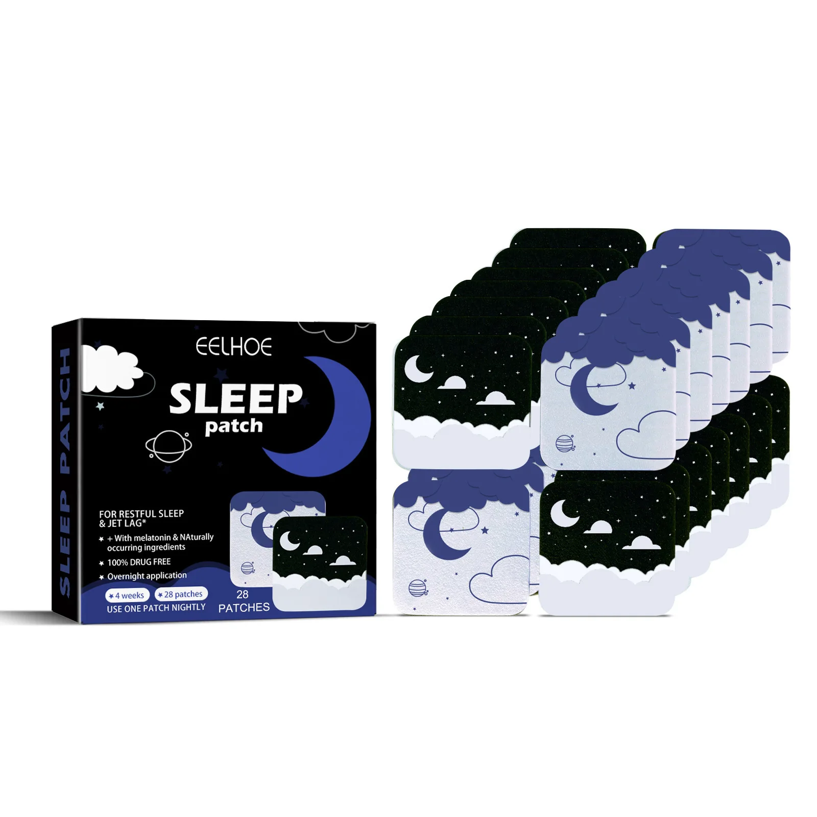 Sleep Aid Patches Melatonin For Insomnia Treatment Easy Sleep Body Relaxing Soothing Patch Relieve Fatigue Anxiety Sleep Patch