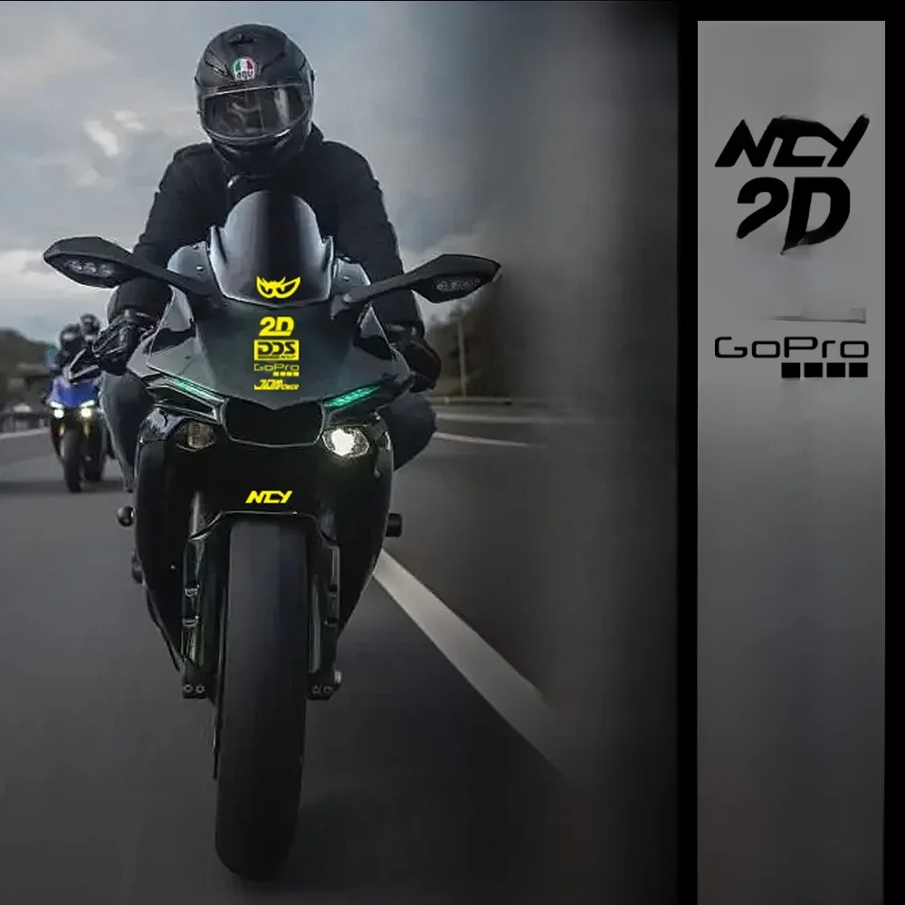 Autocollant réfléchissant pour garde-boue de moto Berik Gopro NCY, autocollant latéral décoratif pour casque