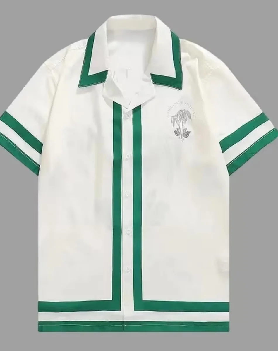 새로운 남성 반팔 셔츠 패션 셔츠 하와이 캐주얼 컴포트 휴가 여행 오버 사이즈 남성상의