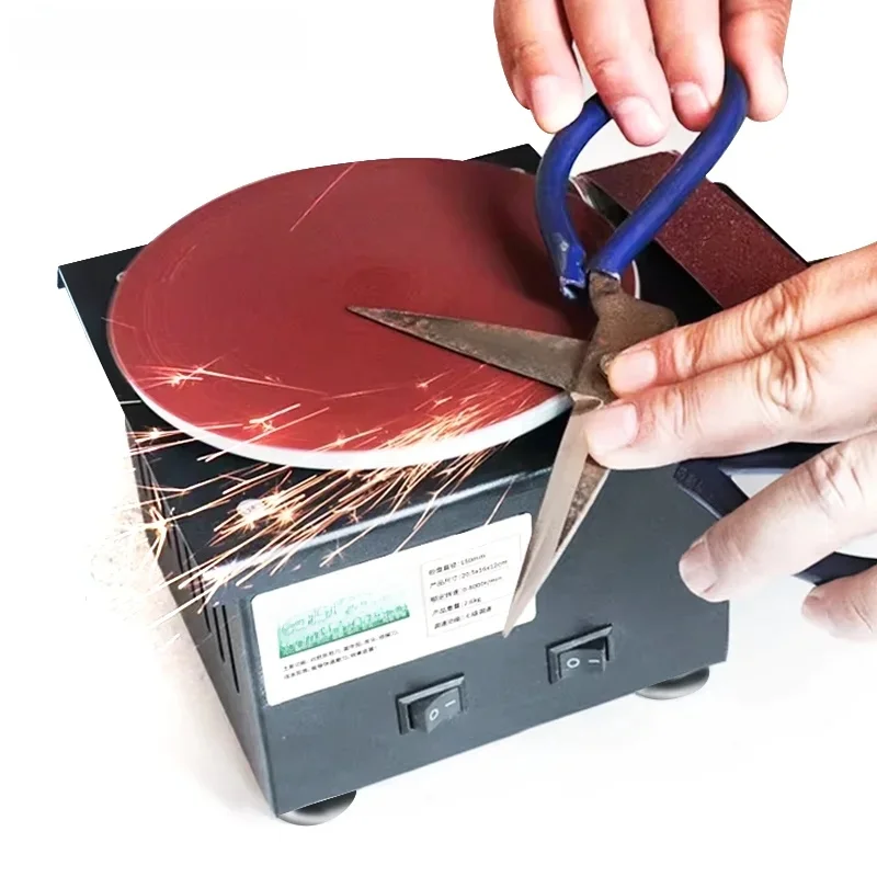 Mini Bench Disc Sander Sandpaper Sticky Disc Table Grinder DIY High Speed Sanding Disc Machine Knife Sharpener Polishing Machine