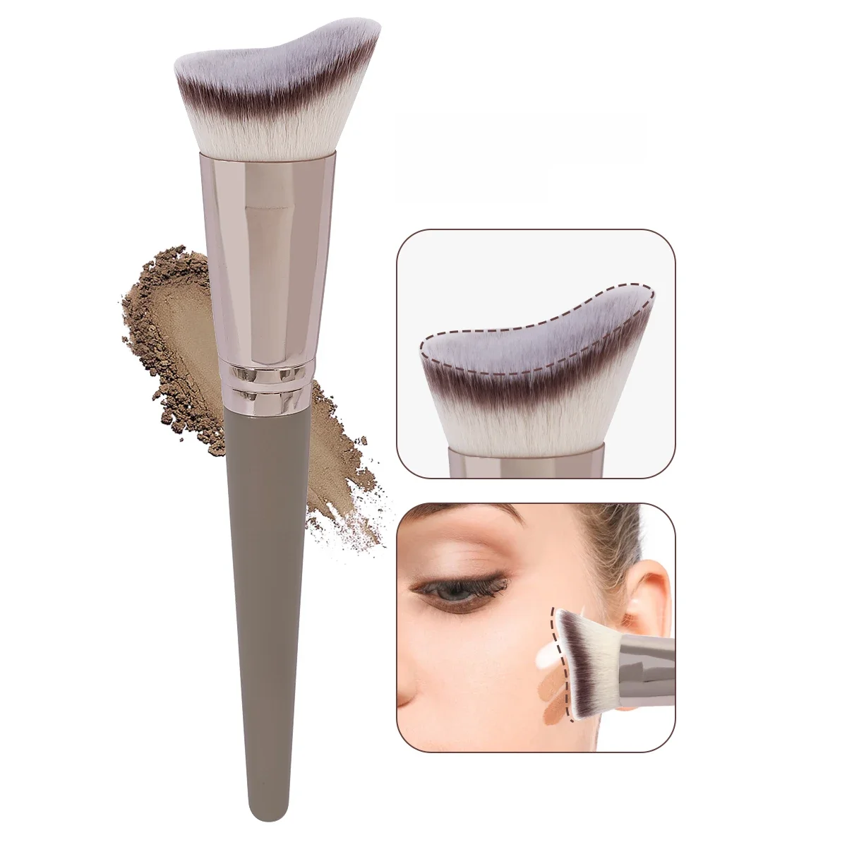 MAANGE-Pinceau de maquillage pour le visage, blush contour premium, parfait pour les joues, le front, la mâchoire, mélange antarctique, contour profond