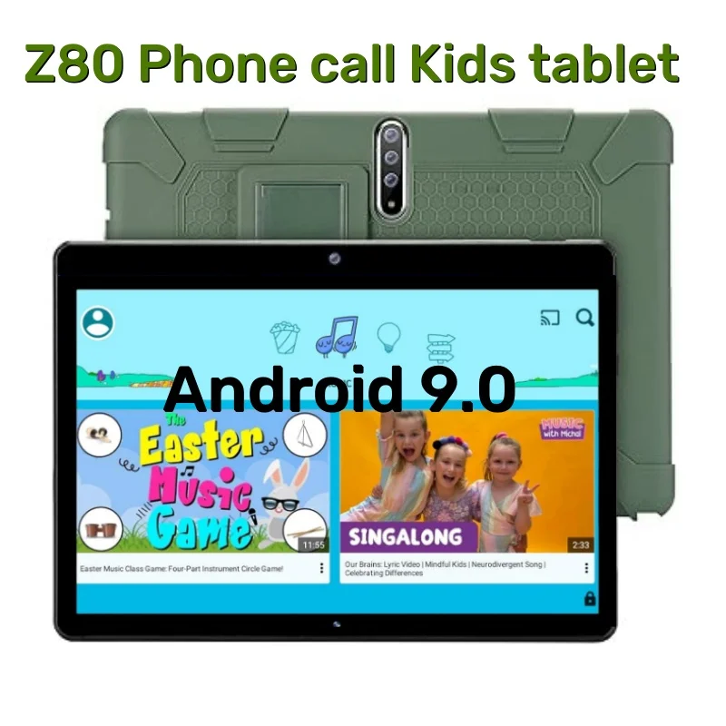 10.1 INCH Z80 RAM 2GB ROM 32GB Android 9.0 Gift Stand Silicone Phone Call Kids Tablet A53 1.5 Ghz Quad Core MTK6737 Dual Camera