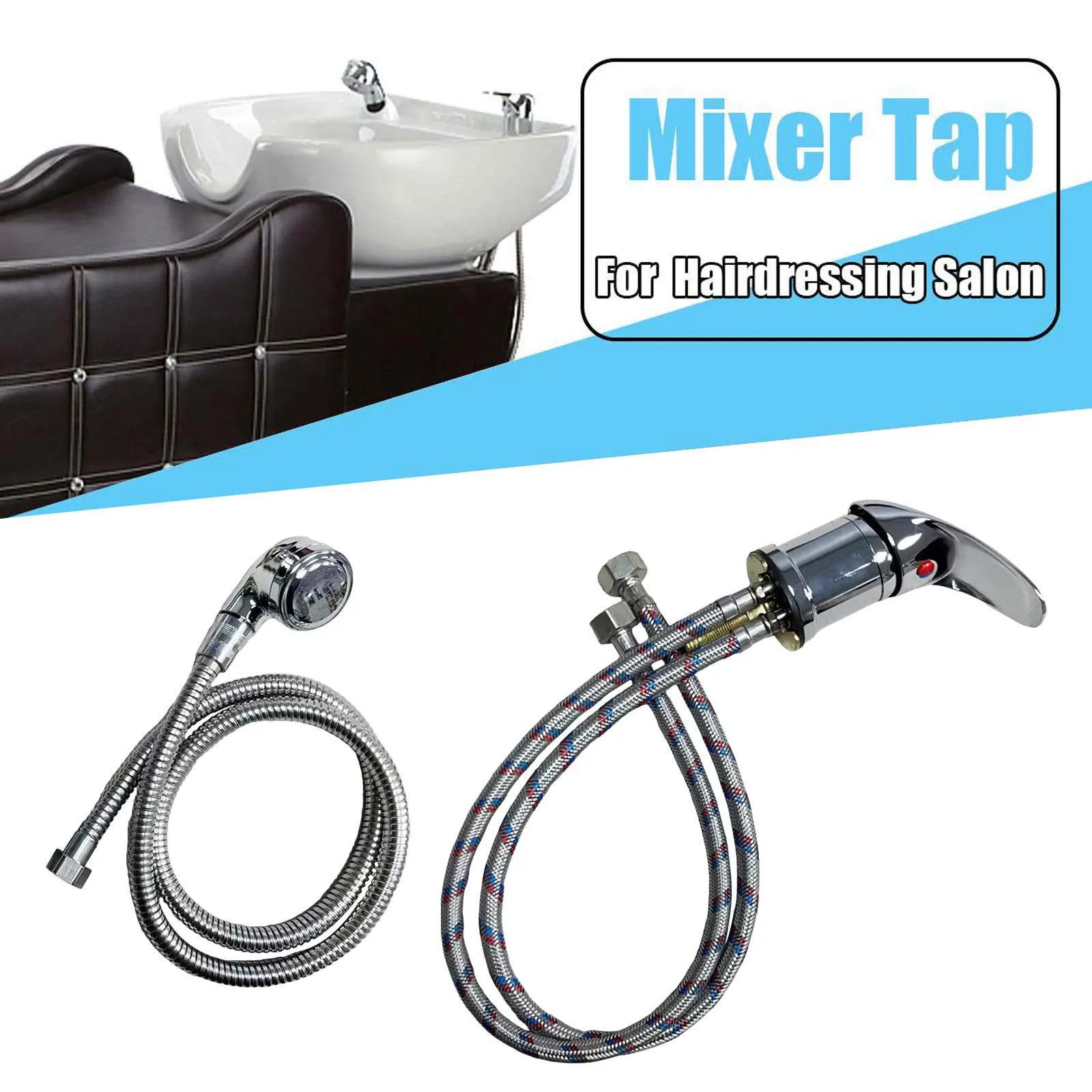 Shampoo Bowl Faucet Set with Hose and Sprinkler Salon Water Faucet Set for SPA Backwash Unit Rinse Basin Home Dog Grooming Shop