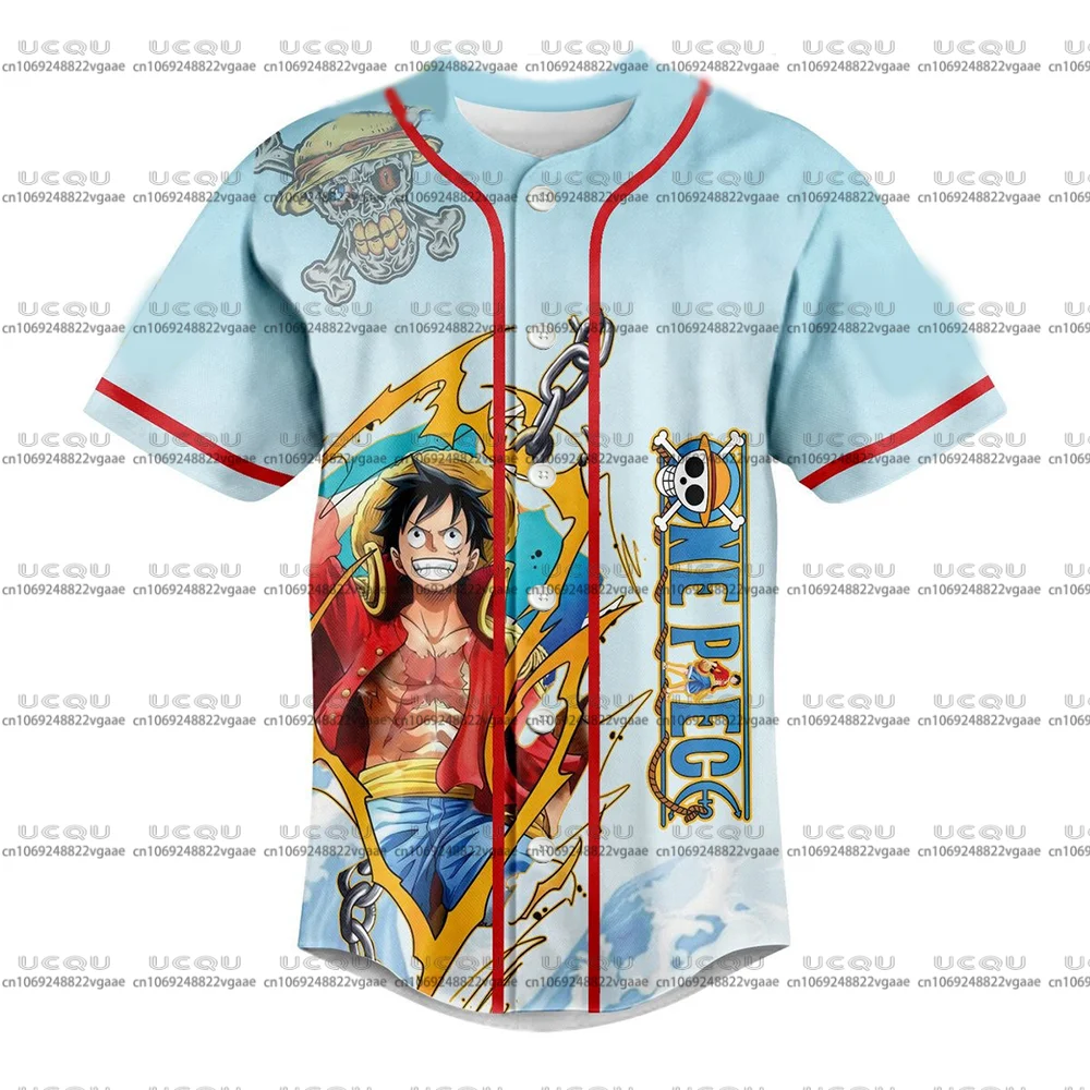 

Новая мужская детская одежда Мужская спортивная одежда для взрослых Луффи Япония Футболка Подросток Повседневный топ Цельный специальный бейсбольный трикотаж Подарок Фан-кинг