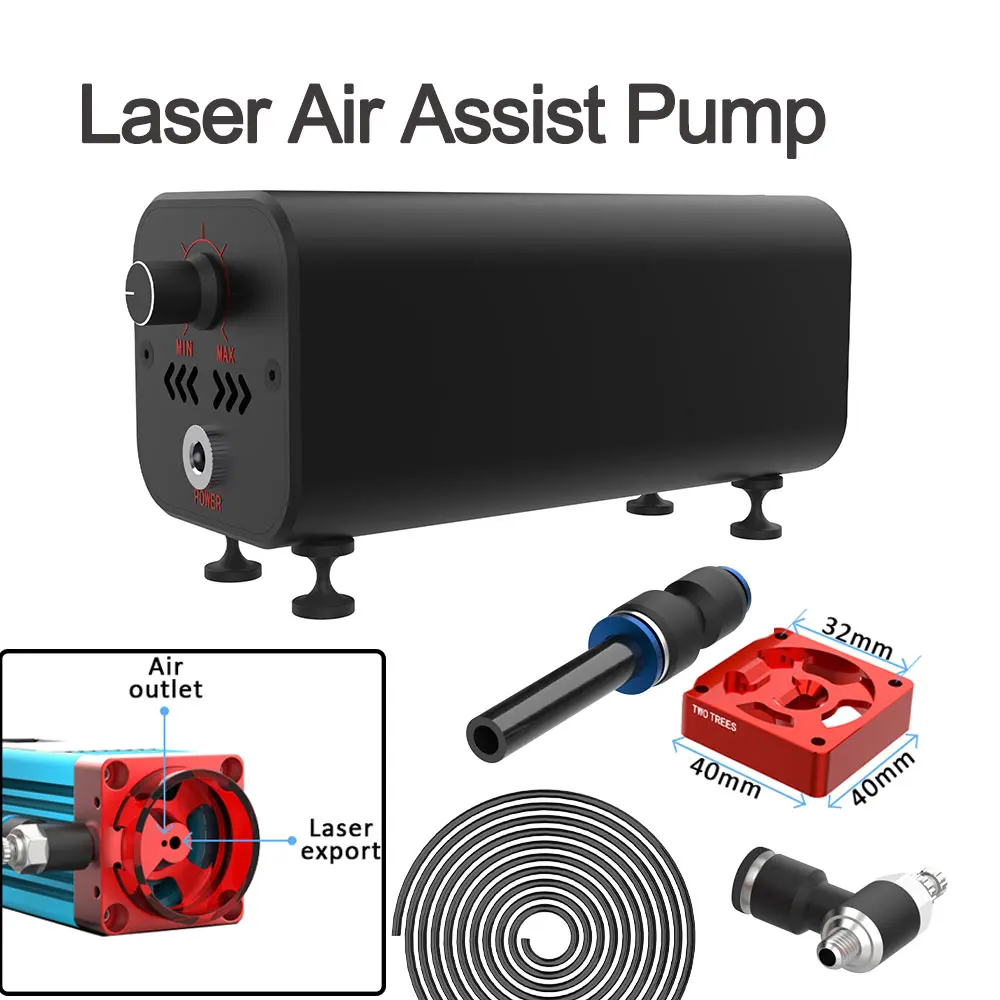 Twotrees 36W Laser Air Pump Air Assist System for Master 2 Pro Laser Engraving Machine TTS TS3 Carving Big Airflow Low Noise