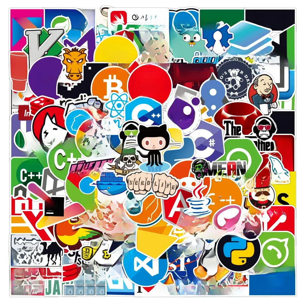 10/30/50/100 PIÈCES Drôle Geek Java Programmation Autocollants Classique Jouet Skateboard Moto Ordinateur Portable Bagages Blague Autocollant Étanche