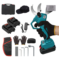 40mm Brushless Cordless Electric Pruner Pruning Shears Fruit Tree Bonsai Pruning Branches Cutter Power Tools With 2PCs 21V