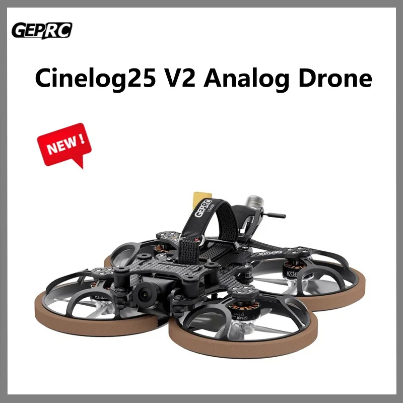 

GEPRC Cinelog25 V2 Analog SPEEDX 1404 4500KV 5.8G RHCP UFL with PNP / ELRS24 / TBS Nano RX FPV Drone